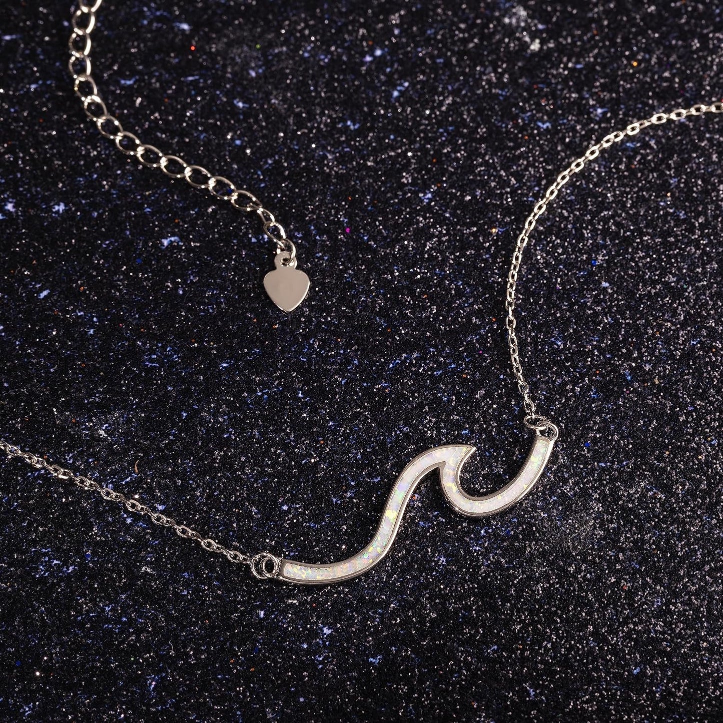 Collar con dije de plata de ley 925 con cadena de eslabones ajustab...