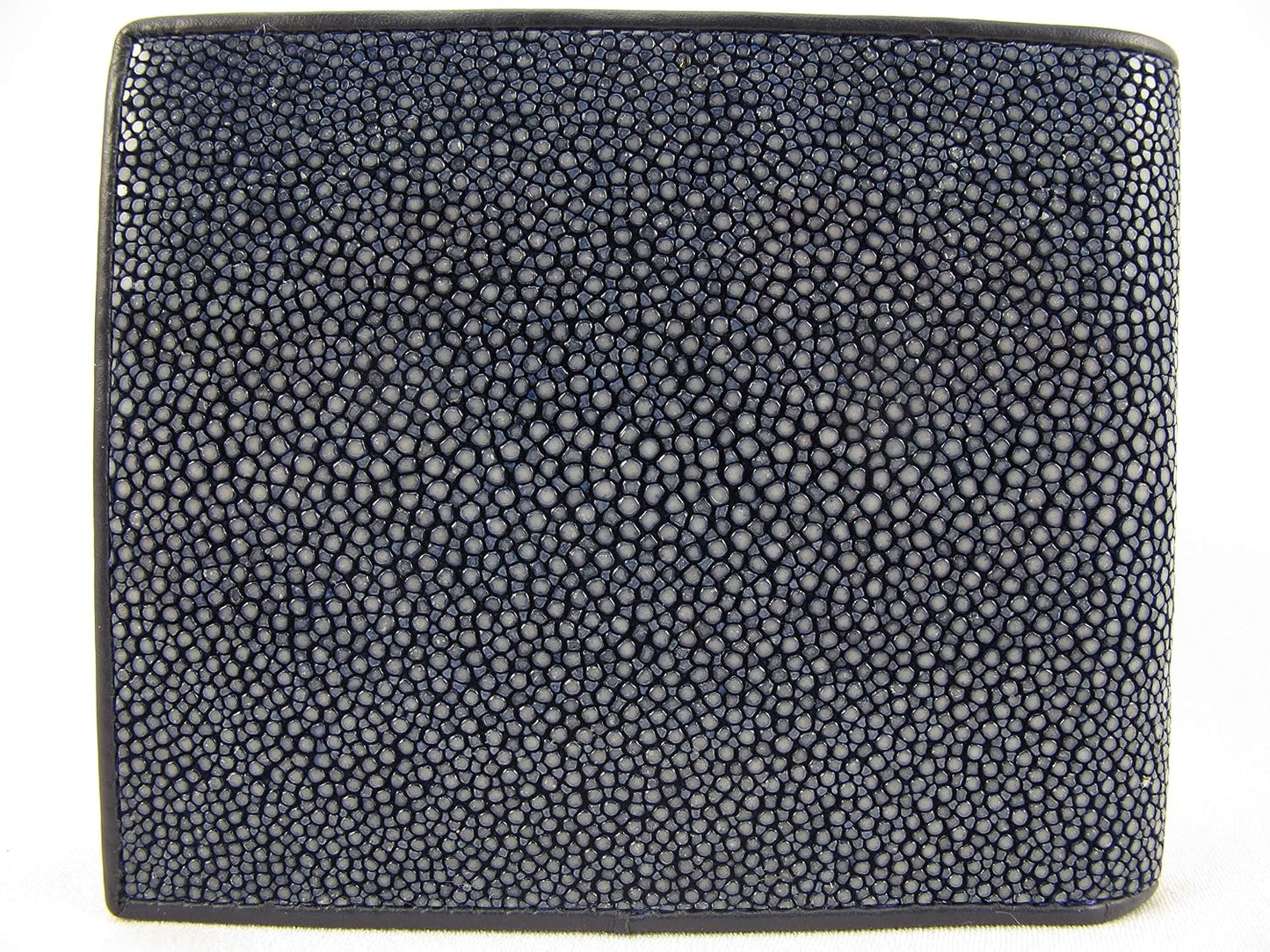 Pelgio Cartera plegable de cuero de piel de Shagreen pulido genuino...