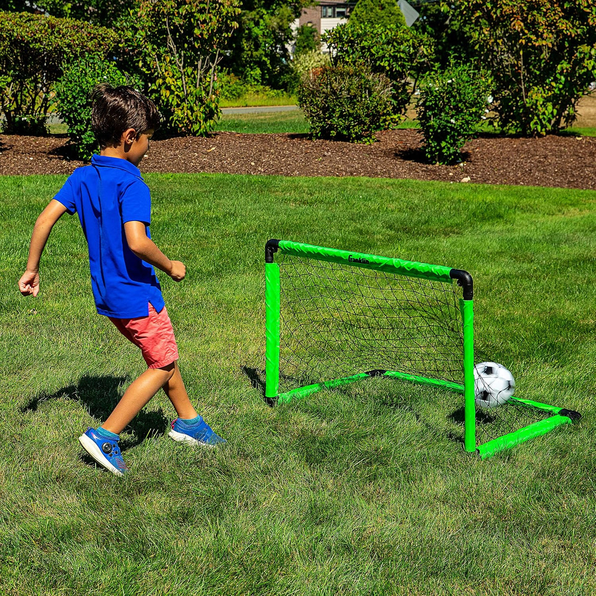 Franklin Sports Mini portería de fútbol con balón y bomba