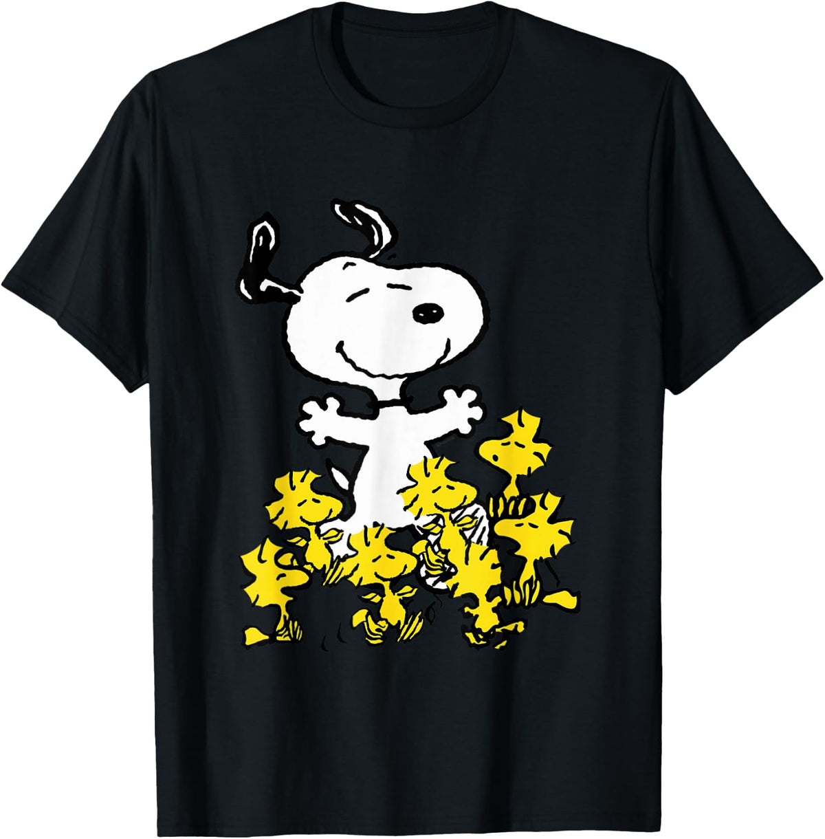 Peanuts Snoopy Chick Party - Camiseta de cuello redondo, ajuste clá...