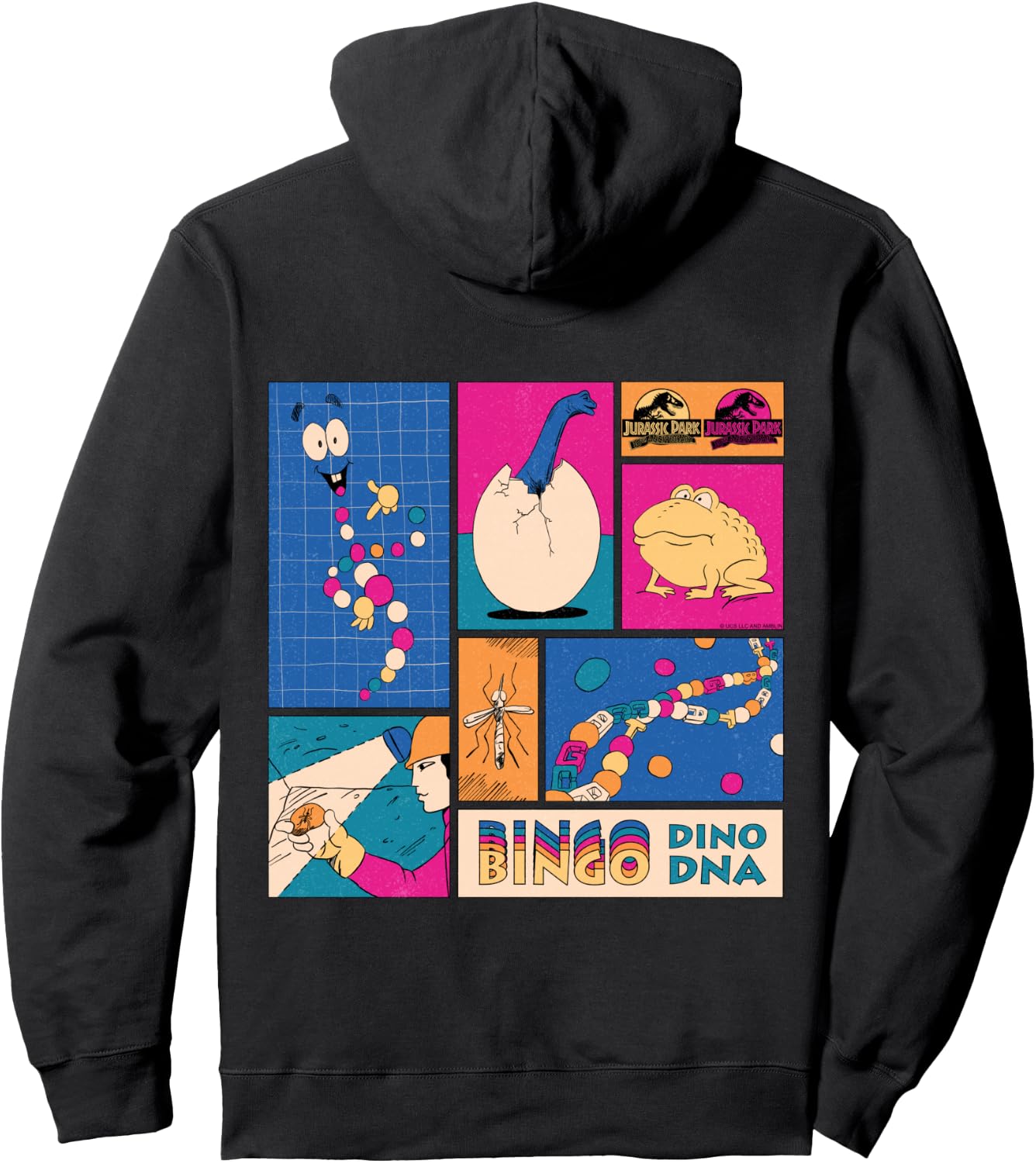 Jurassic Park Sudadera con capucha retro del 30 aniversario Bingo D...
