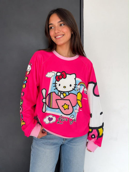 BUZO/HOODIE OVERSIZE HELLO KITTY
